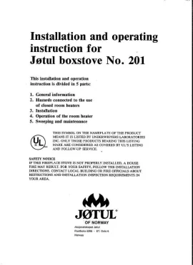 [Hearth.com] Jotul 201 Turbo Manual + Questions
