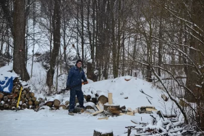 [Hearth.com] Snow and woodcutting