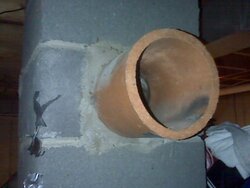 Need advice on attaching stove pipe to clay flue pipe