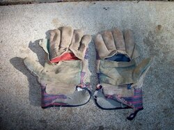Wood handling gloves.