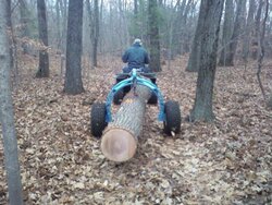 towing logs with 4wheeler