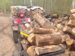 towing logs with 4wheeler