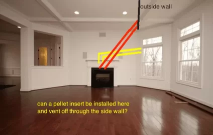 [Hearth.com] Question on venting a pellet stove- odd layout