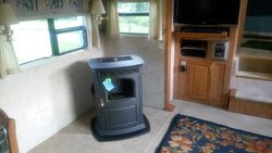 pellet stove install in a 32ft fithwheel