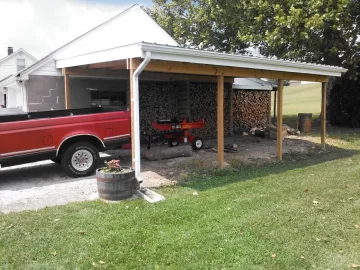 [Hearth.com] Carport woodshed.