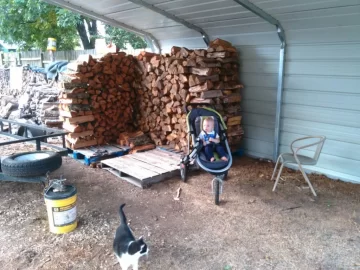 [Hearth.com] My new woodshed installed last week.
