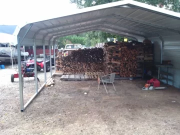 [Hearth.com] My new woodshed installed last week.