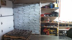 How do you unload and store your wood pellets?
