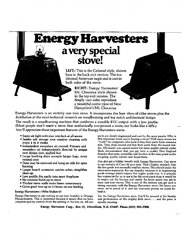 1983 Energy Harvester stove specs