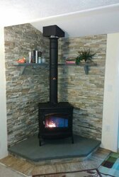 New stove and hearth install