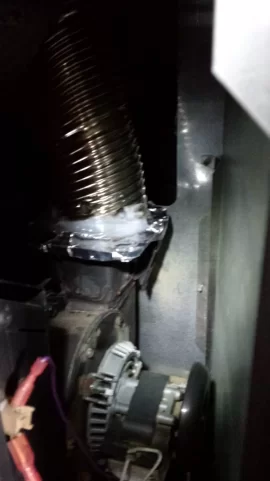 [Hearth.com] slight crack in where flex vent meets stove to go up chimney, dangerous?