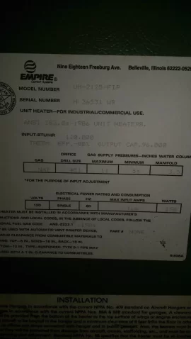 [Hearth.com] Hanging gas heater LP conversion?