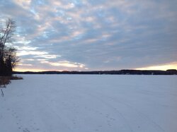 Pics of our frozen lake, an hour ago.