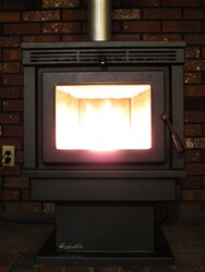 Our new-to-us pellet stove - thanks for all your help!