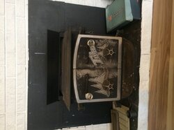 Old fisher woodstove and a new chimney liner