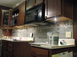 Under cabinet lighting in the kitchen