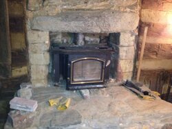 Wood Stove on fireplace hearth Q's