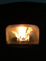 Photos of Pellet stoves at "full burn"
