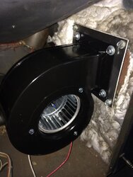 Installing a new convection blower in an older 1992 Breckwell P24 with custom adapter plate!
