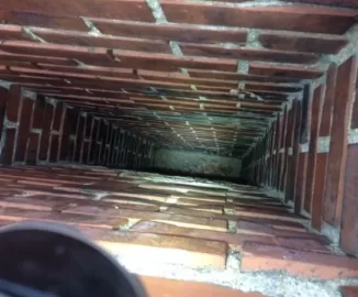 [Hearth.com] 1949, one brick thick, wobbly chimney