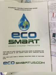 ECO Smart ECO-18 Instant & Efficient Electric Hot Water System Installation pics-Good & Efficient???
