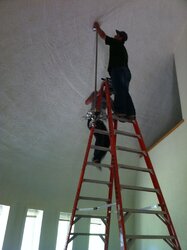 Living room fan ladder install.JPG