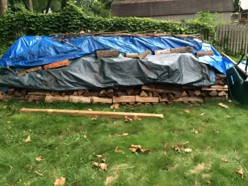 [Hearth.com] Stacked and covered, for now