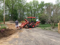 Paving the driveway and the woodshed
