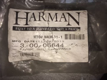 [Hearth.com] 1999 Harman Advance - Flame Lapping brick Backing creating Black Burn Spot!