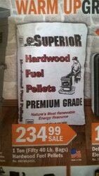 Superior Hardwood pellets $234.99 a ton