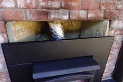 How far can a fireplace insert stick out?