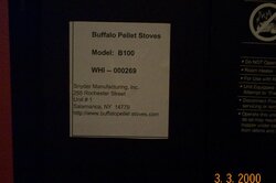 Buffalo B-100 Pellet Auger Noise..