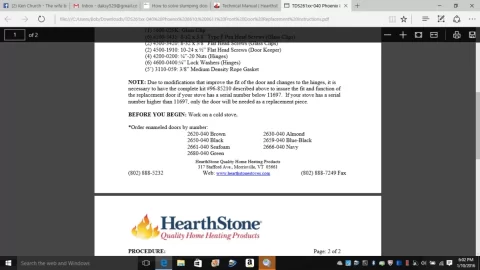 [Hearth.com] How to solve slumping door problem, not sealing
