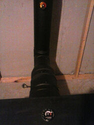 8 inch pipe and chimney installation for basement stove