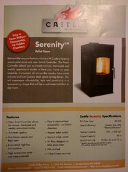 New serenity castle pellet stove