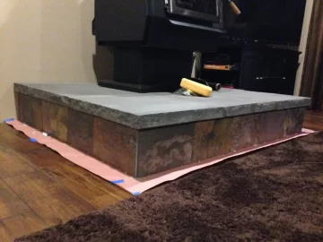 [Hearth.com] Raised Hearth, slate application