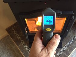 What is your temperature of room air coming out of your pellet stove