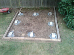 Cement slab for shed