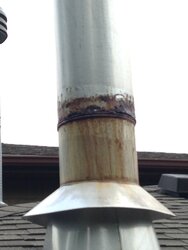 Simpson Dura-Vent Galvanized pipe - Rusting from the inside - See Pics