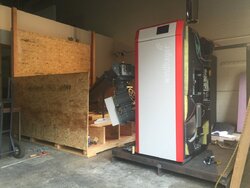 The Windhager PuroWIN wood chip boiler has arrived . . . . .