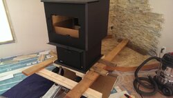 630# stove ... one man installation in pics
