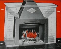 Mid Century Heatilator wood fireplace with electrical plugs