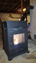 Install Pellet stove where former wood stove went