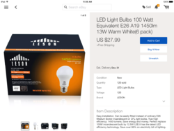 Try these Leson 100 watt equivalent LED bulbs