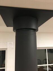 Stovepipe has come loose from ceiling support