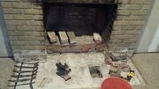 Rebuilding front of masonry fireplace after removing hearth