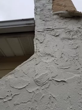 [Hearth.com] Chimney Stucco Peeling?  Okay for Wood Stove Insert?