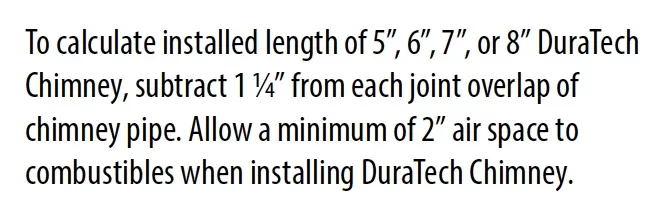 [Hearth.com] Net length of DuraTech 6" double wall chimney sections?