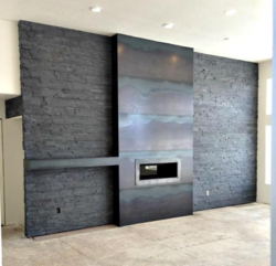 How to apply sheet metal on wall surrounding fireplace???
