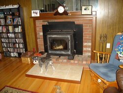 Homemade Hearth Extension & Mantle Shield Finished Pictures